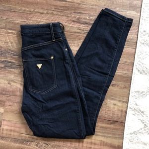GUESS Super high rise skinny jeans dark wash